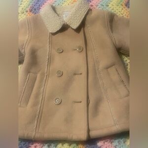 GAP Kids Beige Double-Breasted Pea Coat